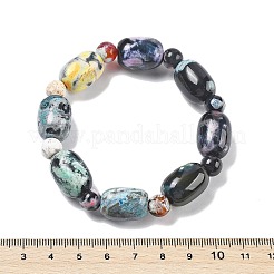 Natural Fire Crackle Agate Bead Stretch Bracelets&nbsp;G-P570-01C