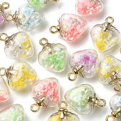 50Pcs 5 Colors Glow in the Dark Luminous Glass Pendants&nbsp;GLAA-YW0001-94