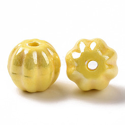 Pumpkin Glazed Porcelain Beads&nbsp;PORC-G010-03