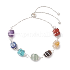 Chakra Theme Mixed Gemstone Beaded Sider Bracelets for Women&nbsp;BJEW-JB11304