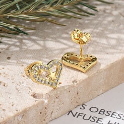 Brass Stud Earrings&nbsp;EJEW-S247-01B-G