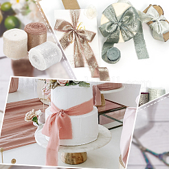 3 Colors Hot Stamping Polyester Frayed Ribbons&nbsp;SRIB-AR0001-20