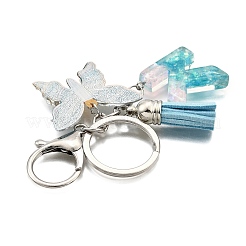 26Pcs Transparent Epoxy Resin & Transparent Acrylic & Faux Suede Tassel Keychain&nbsp;KEYC-JKC01202-11