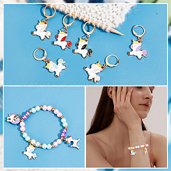 Alloy Enamel Unicorn Pendant Locking Stitch Markers&nbsp;HJEW-AB00051