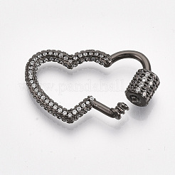 Brass Micro Pave Cubic Zirconia Screw Carabiner Lock Charms&nbsp;ZIRC-S061-143