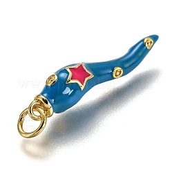 Brass Enamel Pendants&nbsp;KK-B026-15G-E