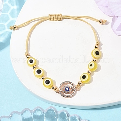 Resin Evil Eye Braided Bead Bracelets for Women&nbsp;BJEW-FS00018-05