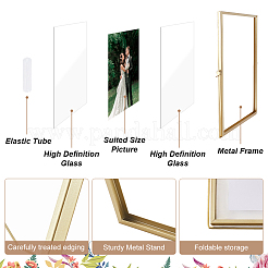 Iron & Acrylic Photo Frame Stand&nbsp;AJEW-WH0481-120G