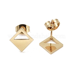 PVD Vacuum Plating 304 Stainless Steel Stud Earrings for Women&nbsp;EJEW-A048-29G