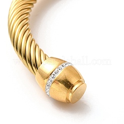 Ion Plating(IP) 304 Stainless Steel Twist Rope Open Cuff Bangle&nbsp;BJEW-P283-15G