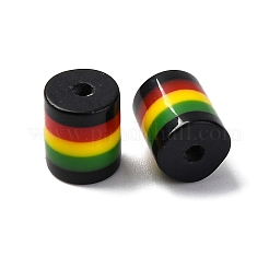 Ghana Jamaica Reggae Stripe Resin Beads&nbsp;X-RESI-G104-01C