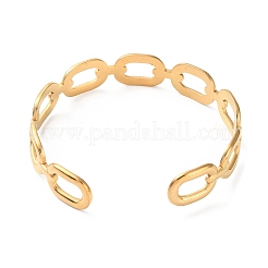 304 Stainless Steel Hollow Oval Cuff Bangles&nbsp;BJEW-F457-23G
