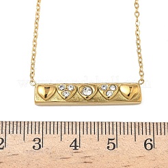 304 Stainless Steel Rhinestone Pendant Necklaces for Women&nbsp;NJEW-B150-01G-01