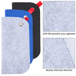 3Pcs 3 Colors Rectangle Felt Eyeglass Case&nbsp;AJEW-CN0007-36A