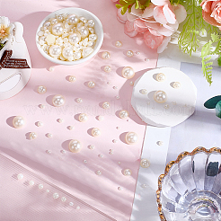 8 Styles Half Round ABS Plastic Imitation Pearl Cabochons&nbsp;OACR-PA0001-19