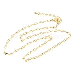 2.5MM Brass Textured Oval Link Chain Necklaces for Women&nbsp;NJEW-F366-06B-G