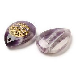 Natural Amethyst Drop Pendants&nbsp;G-C158-01L