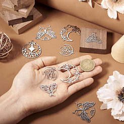 10Pcs 5 Style 201 Stainless Steel Pendants&nbsp;STAS-PJ0001-47