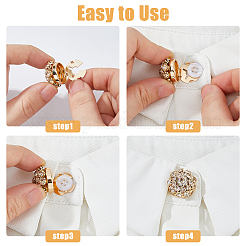 6Pcs Brass & Acrylic Rhinestone Cufflinks&nbsp;BUTT-DC0001-17B