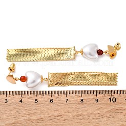 Brass Heart Dangle Stud Earrings&nbsp;EJEW-R014-07G