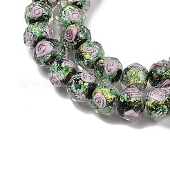 Handmade Foil Lampwork Beads Strands&nbsp;FOIL-S136-001A
