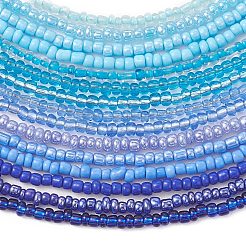 3MM Gradient Color Glass Seed Beaded Choker Necklaces for Women&nbsp;NJEW-JN05876