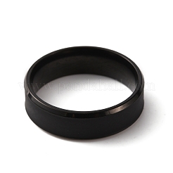201 Stainless Steel Plain Band Ring for Men Women&nbsp;RJEW-WH0010-07C-EB