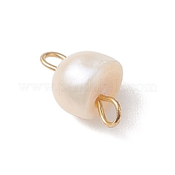6Pcs 2 Colors Natural Freshwater Pearl Potato Connector Charms with 304 Stainless Steel Double Loops&nbsp;PALLOY-JF04947