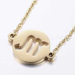 304 Stainless Steel Pendant Necklaces&nbsp;NJEW-K081-G