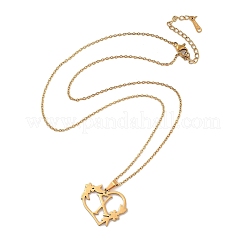 PVD Vacuum Plating 201 Stainless Steel Pendant Necklaces&nbsp;NJEW-R267-02X-G