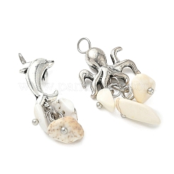 14Pcs 7 Styles Sea Animals Alloy Pendants&nbsp;PALLOY-JF05522-01