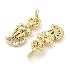 Brass Micro Pave Cubic Zirconia Pendants&nbsp;KK-H527-12G