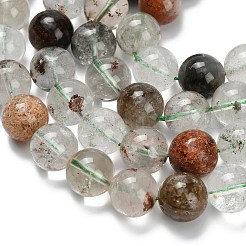 Natural Green Lodolite Quartz Beads Strands&nbsp;G-L642-B06-12mm