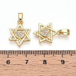 Brass Micro Pave Cubic Zirconia Pendants&nbsp;LS-KK-T070-60G