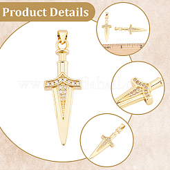 6Pcs Brass Micro Pave Cubic Zirconia Pendants&nbsp;KK-BBC0027-33