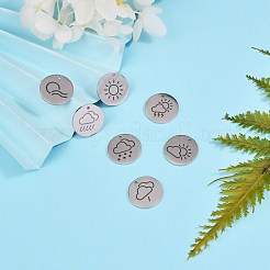 8Pcs 8 Styles 304 Stainless Steel Weather Pendants&nbsp;FIND-SZ0001-008P