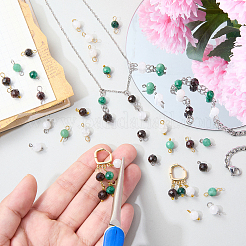 16Pcs 4 Styles June Birthstone Natural Rainbow Moonstone Pendant and Connector Charms&nbsp;PALLOY-SW00108