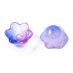 Transparent Two Tone Spray Painted Glass Beads&nbsp;GLAA-Q089-002B-003