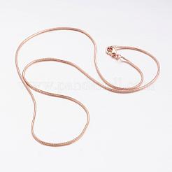 Brass Round Snake Chain Necklaces&nbsp;MAK-L009-08RG