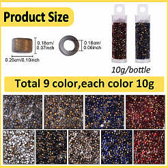 90G 9 Colors Baking Paint Glass Seed Beads&nbsp;FIND-YW0008-74