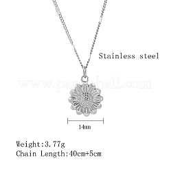 Non-Tarnish 304 Stainless Steel Sunflower Pendant Necklaces for Women&nbsp;NO4072-2