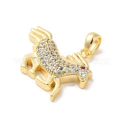Brass Micro Pave Cubic Zirconia Pendants&nbsp;KK-Z073-17G