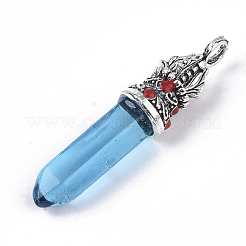 Natural & Synthetic Mixed Gemstone Pointed Pendants&nbsp;G-T128-03