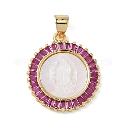 Religion Brass Micro Pave Cubic Zirconia Pendants&nbsp;KK-L268-014G-A