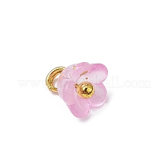 60Pcs 12 Colors Frosted Acrylic Flower Charms&nbsp;PALLOY-JF03550