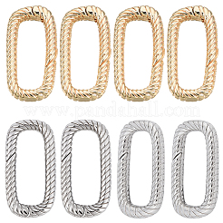 8Pcs 2 Colors Brass Spring Gate Rings&nbsp;KK-SC0007-23