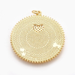 Brass Micro Pave Cubic Zirconia Pendants&nbsp;X-ZIRC-O026-25G-NR