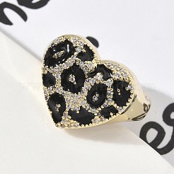 Brass Micro Pave Cubic Zirconia Cuff Rings&nbsp;RJEW-H256-07G