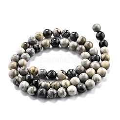 Round Natural Polychrome Jasper/Picasso Stone/Picasso Jasper Beads Strands&nbsp;X-G-O199-03A
