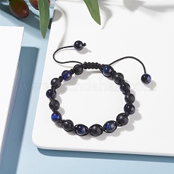 Round Stone Braided Bead Bracelets Set&nbsp;BJEW-JB07260-02